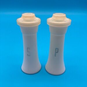 Vintage Tupperware Hourglass Mini Salt and Pepper Shakers Set 831 White